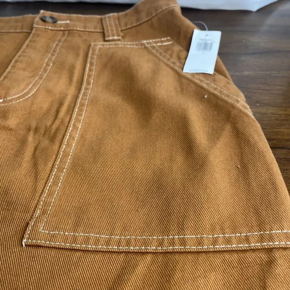 NWT Old Navy Size 2 Sly Fox Rust 100% Cotton Twill High Rise Utility Mini Skirt - Picture 2 of 12